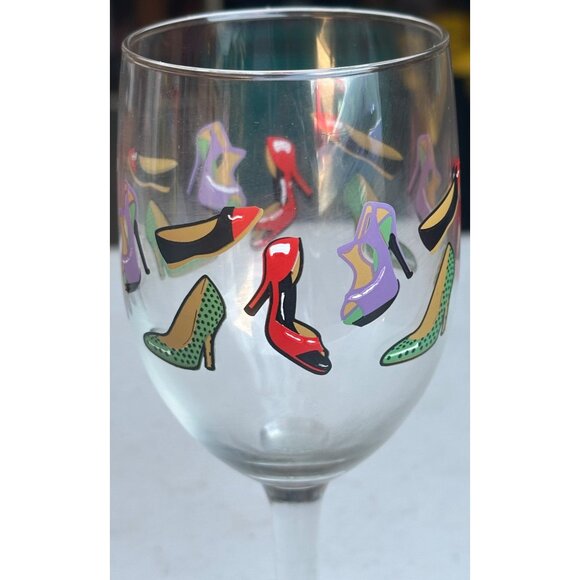 High Heel Shoes Theme Clear Stemmed Wine Glass 10 oz. Capacity 7" Tall - Picture 4 of 10